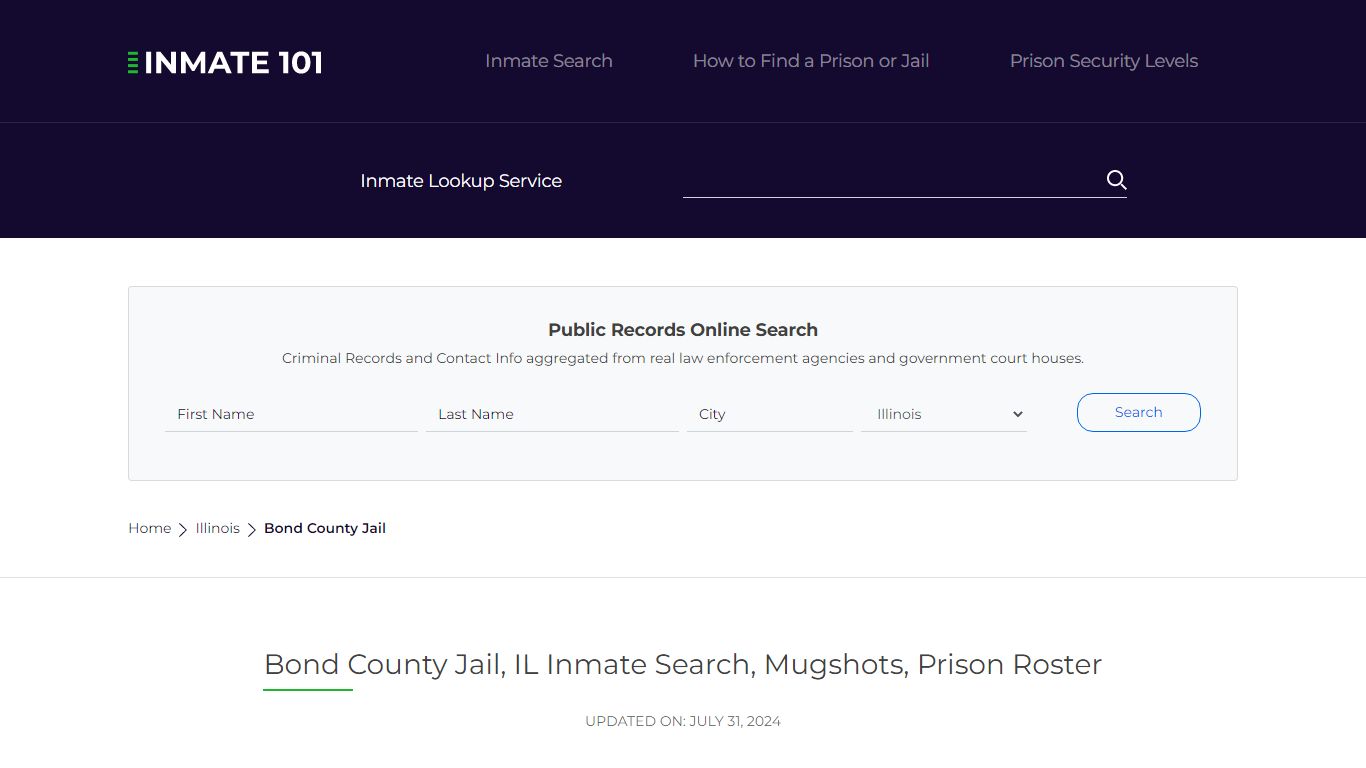 Bond County Jail, IL Inmate Search, Mugshots, Prison Roster