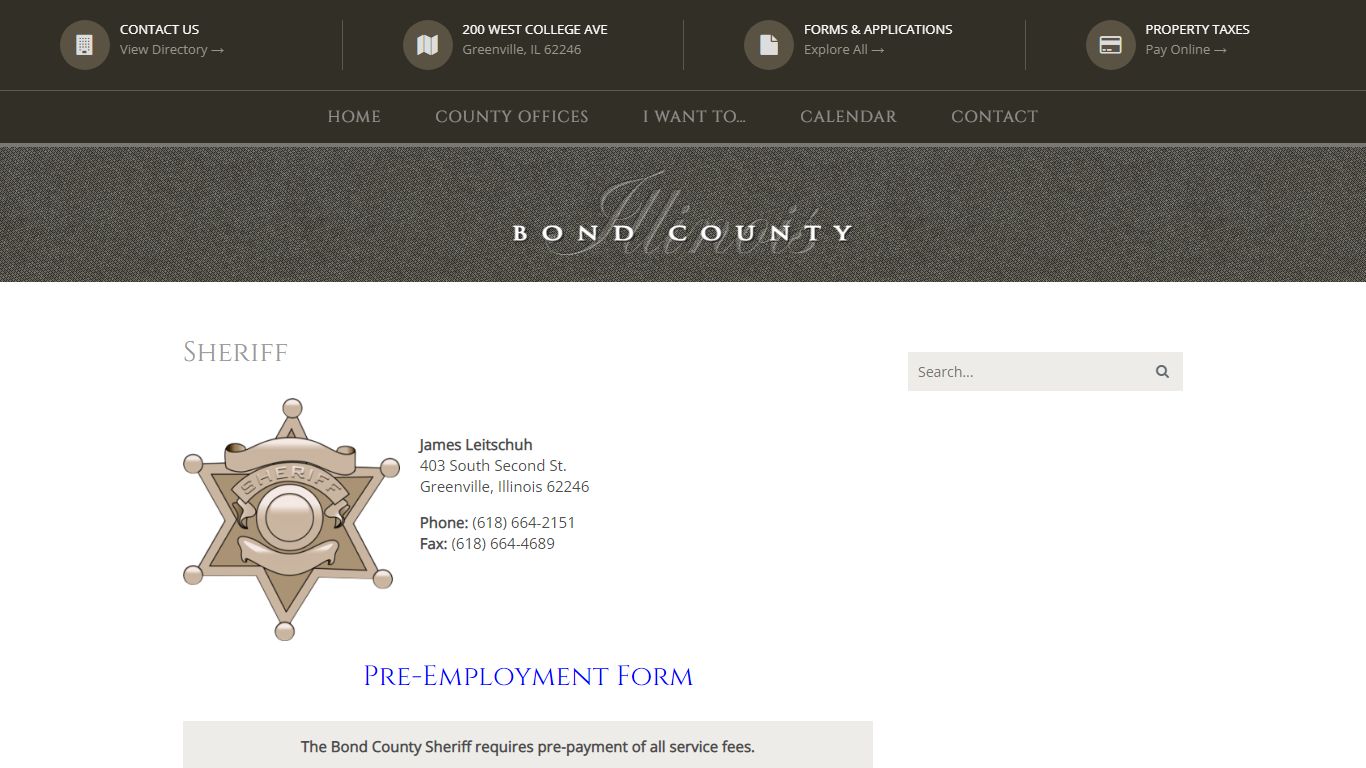 Sheriff – Bond County, Illinois